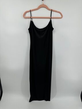 Cache VTG‎ Y2K Black Slip Maxi Dress SzP Whimsigoth Old Money Grunge Luxury Glam